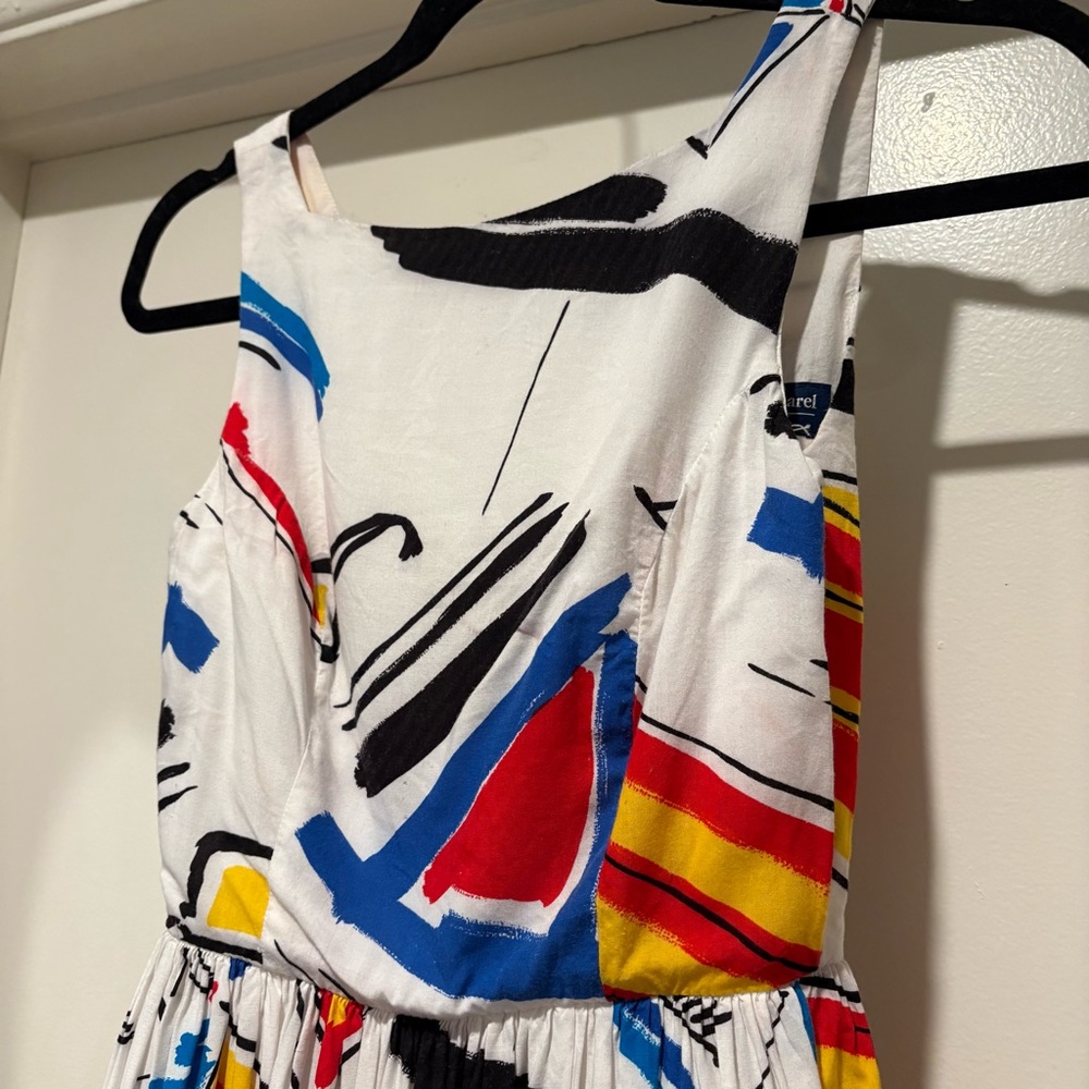 American Apparel Printed Rayon Sun Dress Button Back Abstract Little Mix Y2K - Picture 3 of 13